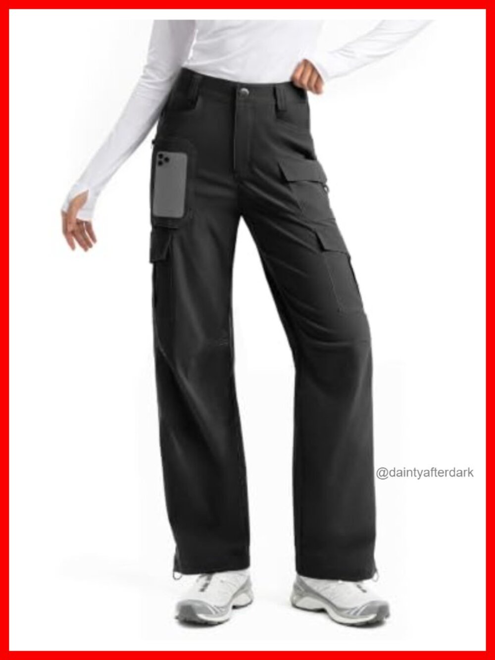Women's Lightweight Quick Dry Cargo Hiking Pants High Rise Wide Leg Stretch